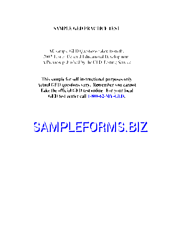 GED Sample Test Template 2 pdf free